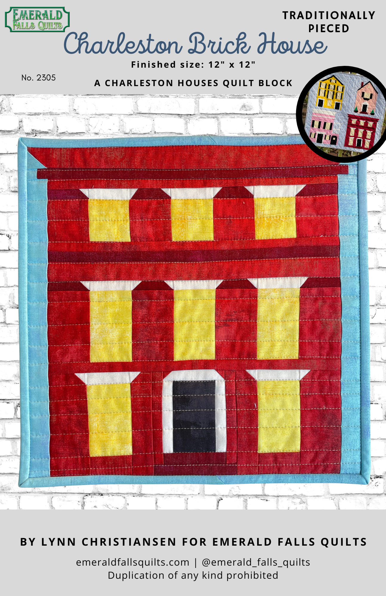 Charleston Brick House Digital PDF Pattern