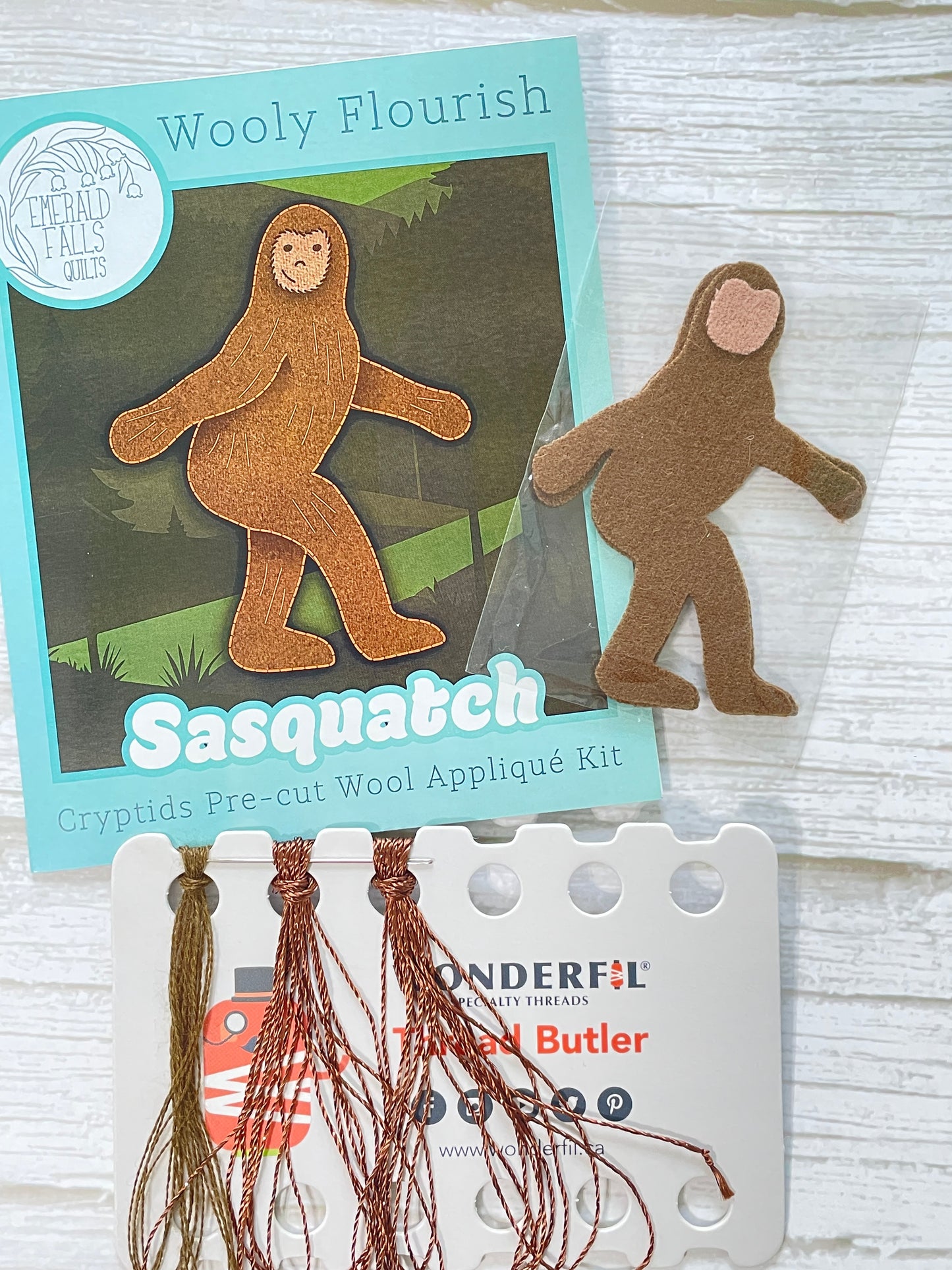 Sasquatch - Wooly Flourish Cryptid Pre-Cut Wool Appliqué Kit