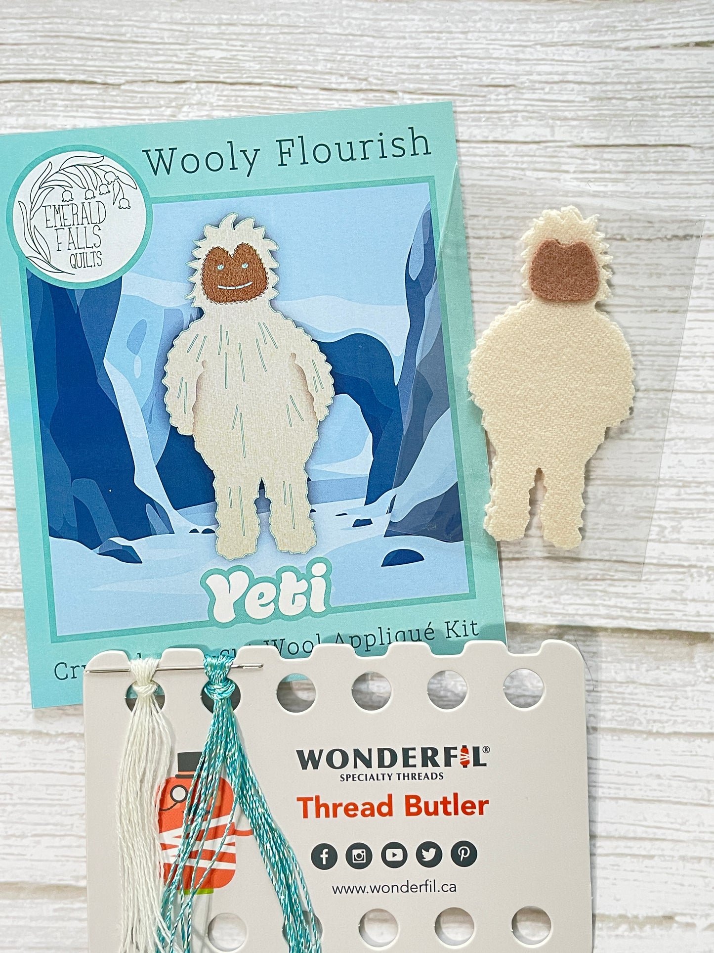 Yeti - Wooly Flourish Cryptid Pre-Cut Wool Appliqué Kit