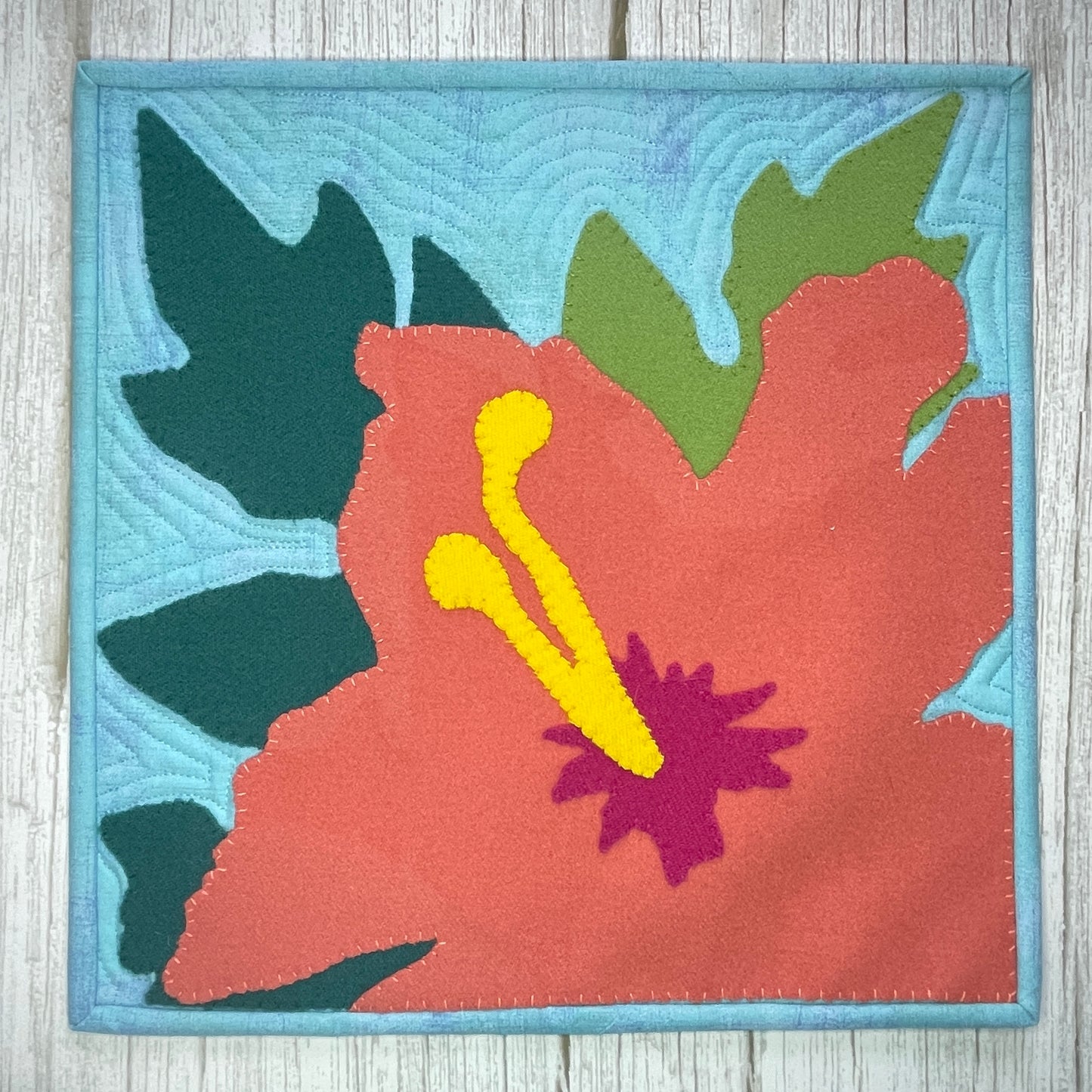 Tropical Bloom Wool Applique Digital PDF Pattern