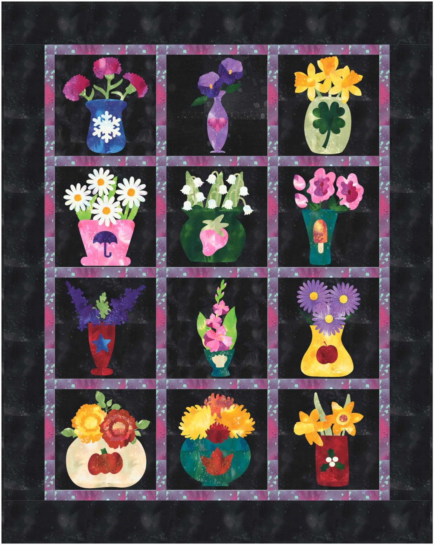 Rose Appliqué Pattern - DIGITAL PDF (Birthday Blooms-June)