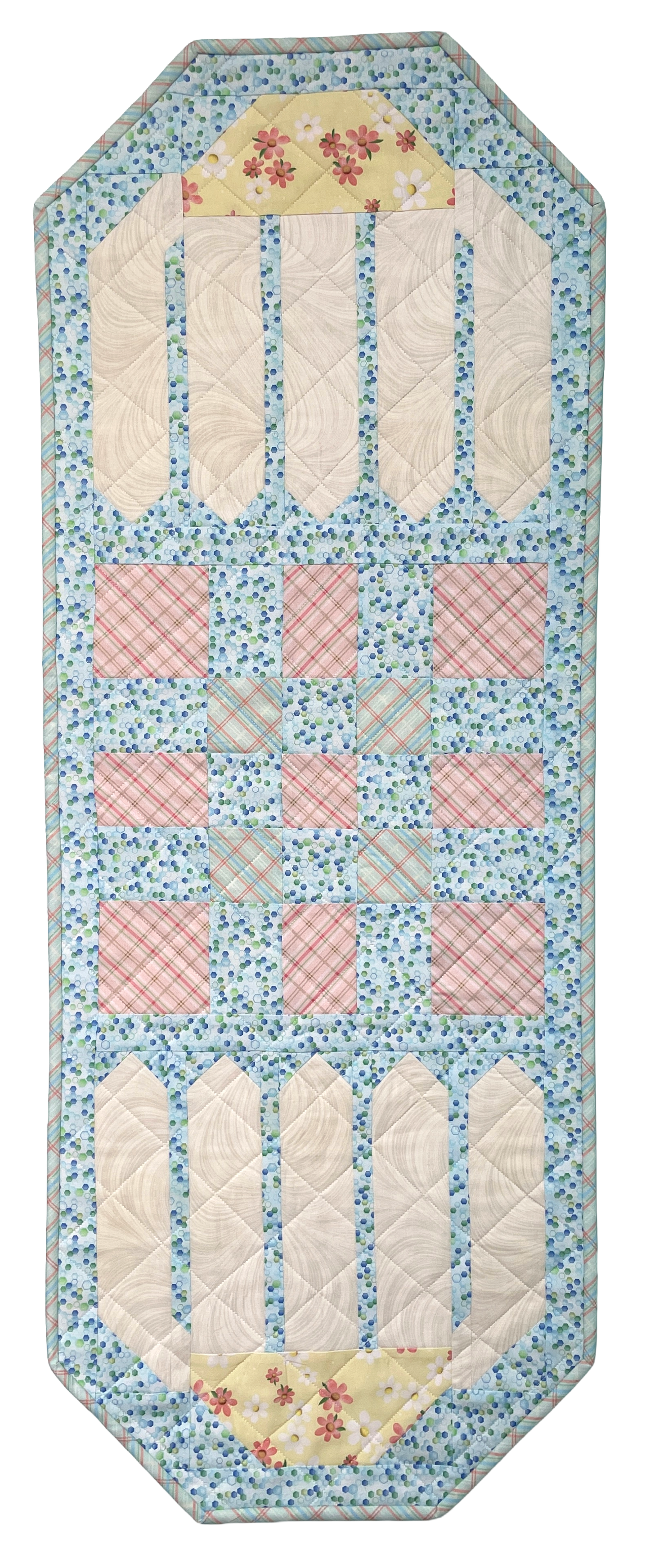 Coneflower Basket Quilt & Table Runner Pattern - Digital PDF