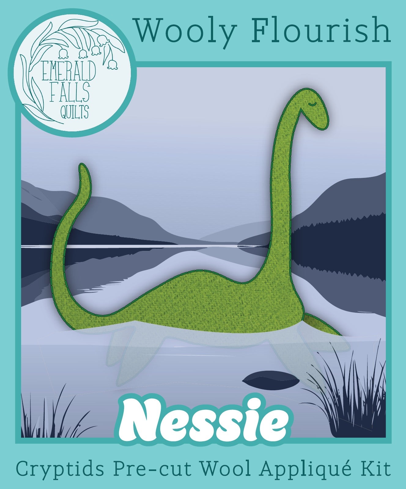 Nessie - Wooly Flourish Cryptid Pre-Cut Wool Appliqué Kit
