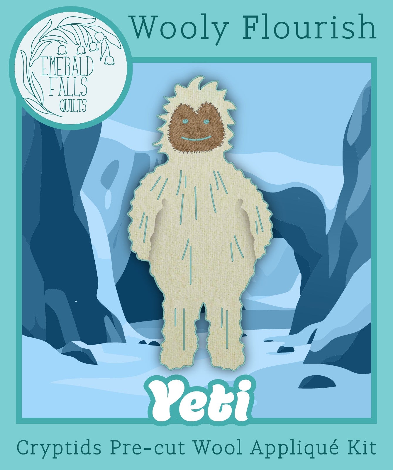 Yeti - Wooly Flourish Cryptid Pre-Cut Wool Appliqué Kit