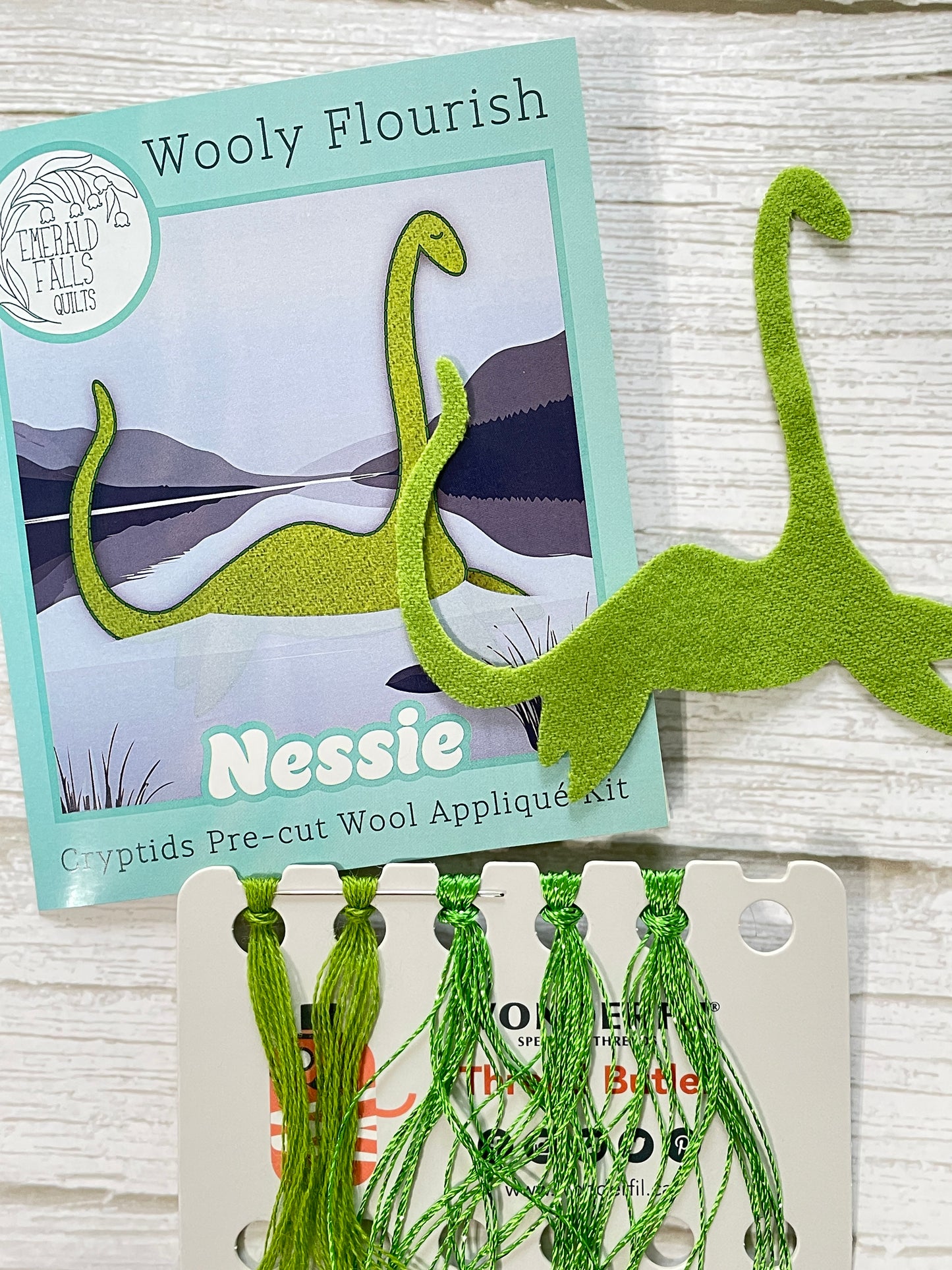 Nessie - Wooly Flourish Cryptid Pre-Cut Wool Appliqué Kit