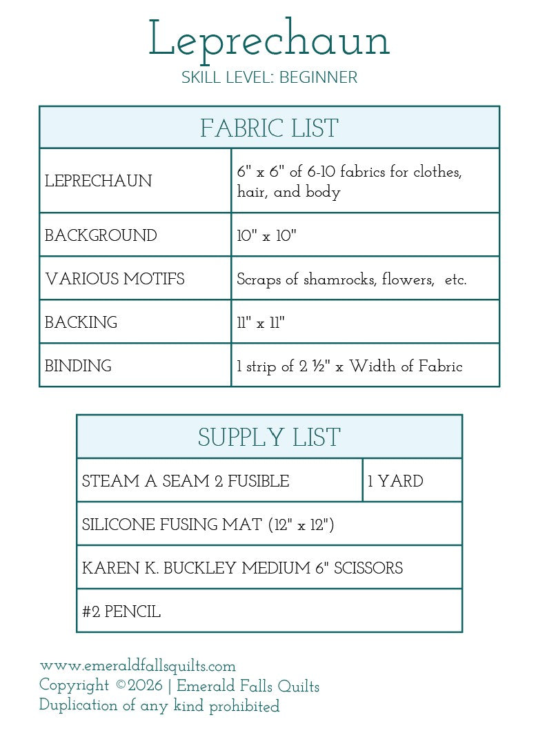 Leprechaun Mini Collage Pattern - DIGITAL PDF