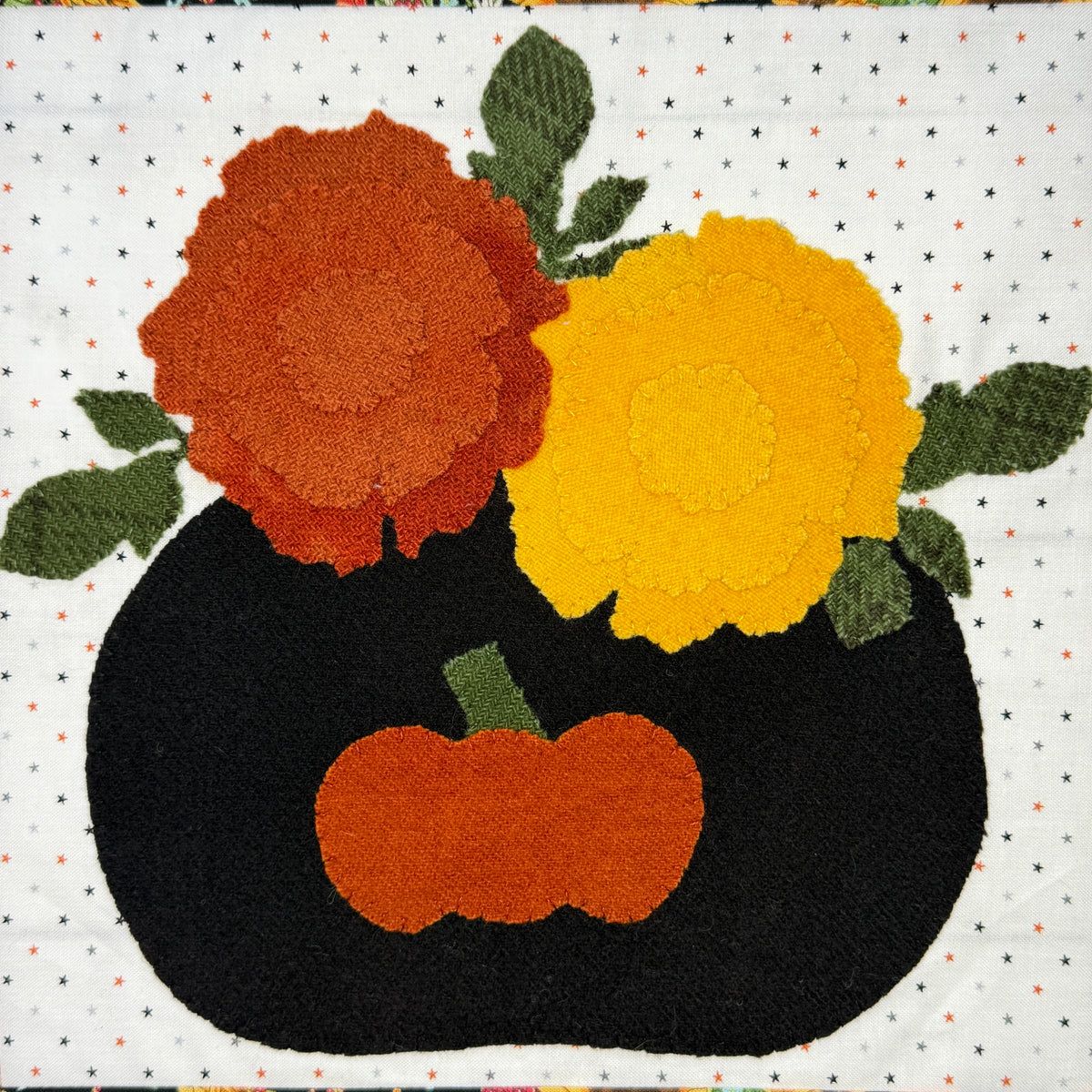 Marigold Appliqué Pattern - DIGITAL PDF (Birthday Blooms-October)