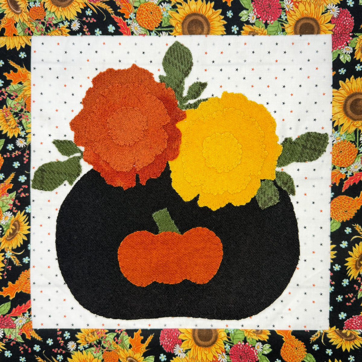 Marigold Appliqué Pattern - DIGITAL PDF (Birthday Blooms-October)