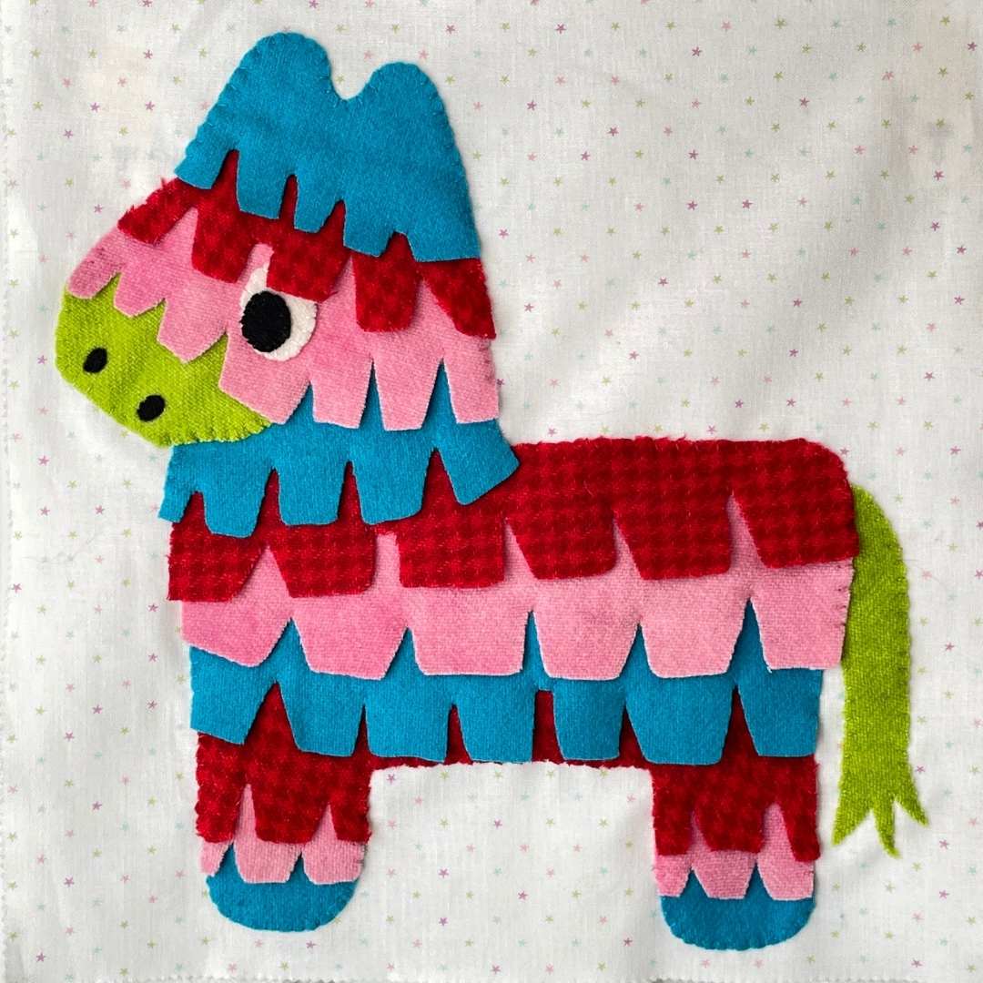 Party Pinata Wool Applique Banner Digital PDF Pattern