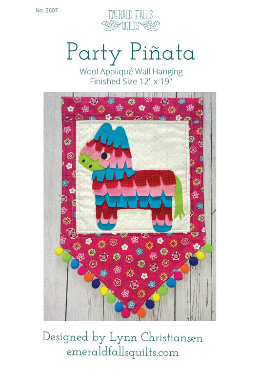 Party Pinata Wool Applique Banner Digital PDF Pattern