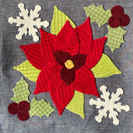 Poinsettia & Snowflakes Wool Kit