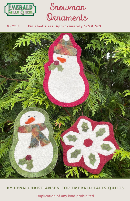 Snowman Ornaments Digital PDF Pattern