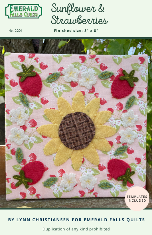 Sunflower & Strawberries Digital PDF Pattern