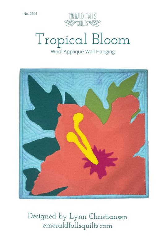 Tropical Bloom Wool Applique Digital PDF Pattern