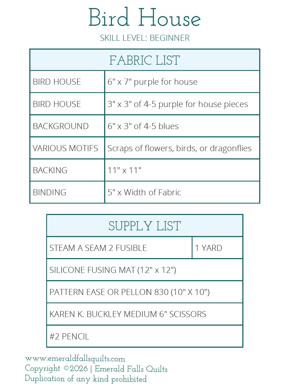 Bird House Mini Collage Pattern - DIGITAL PDF