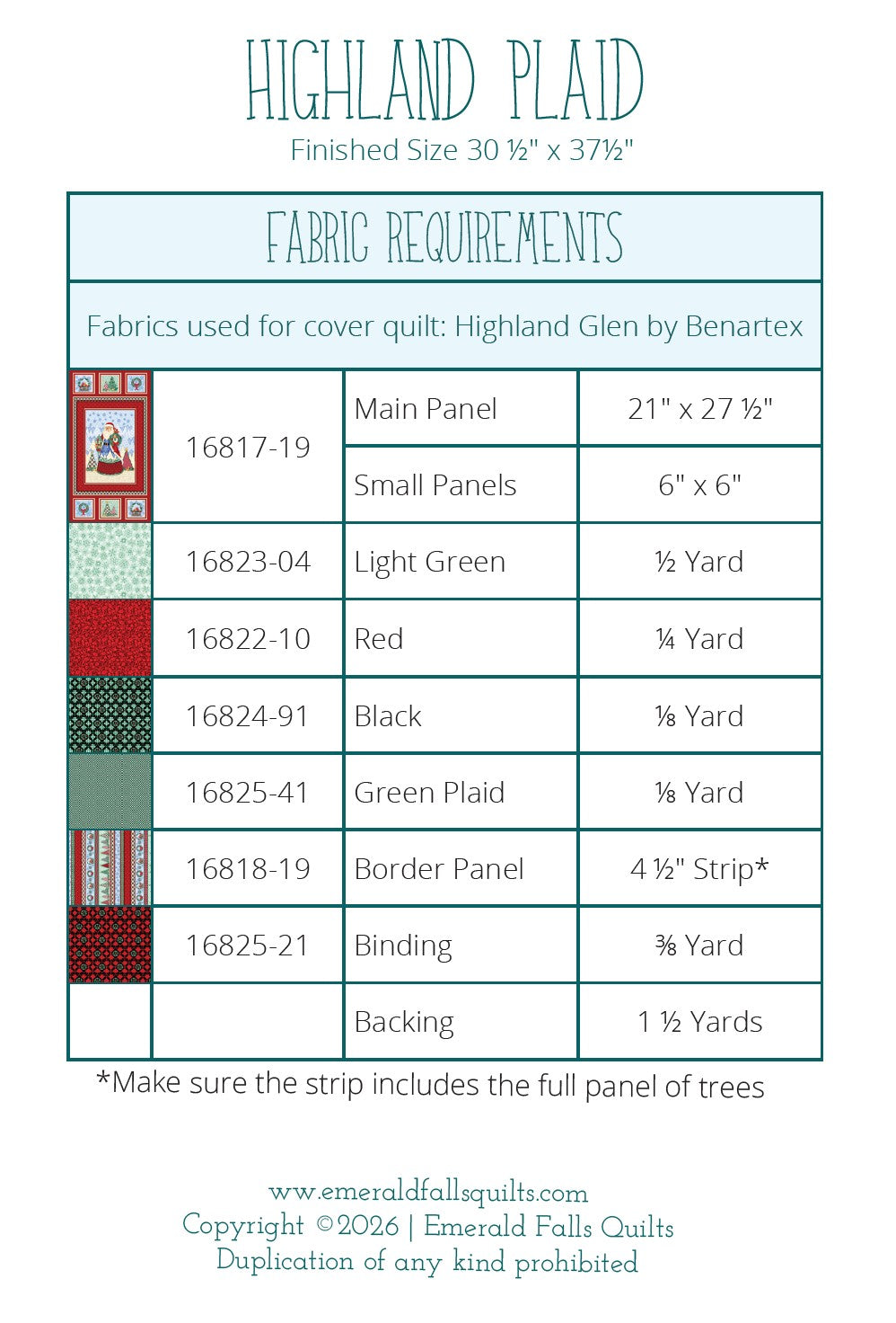 Highland Plaid Quilt Wall Hanging - Digital PDF