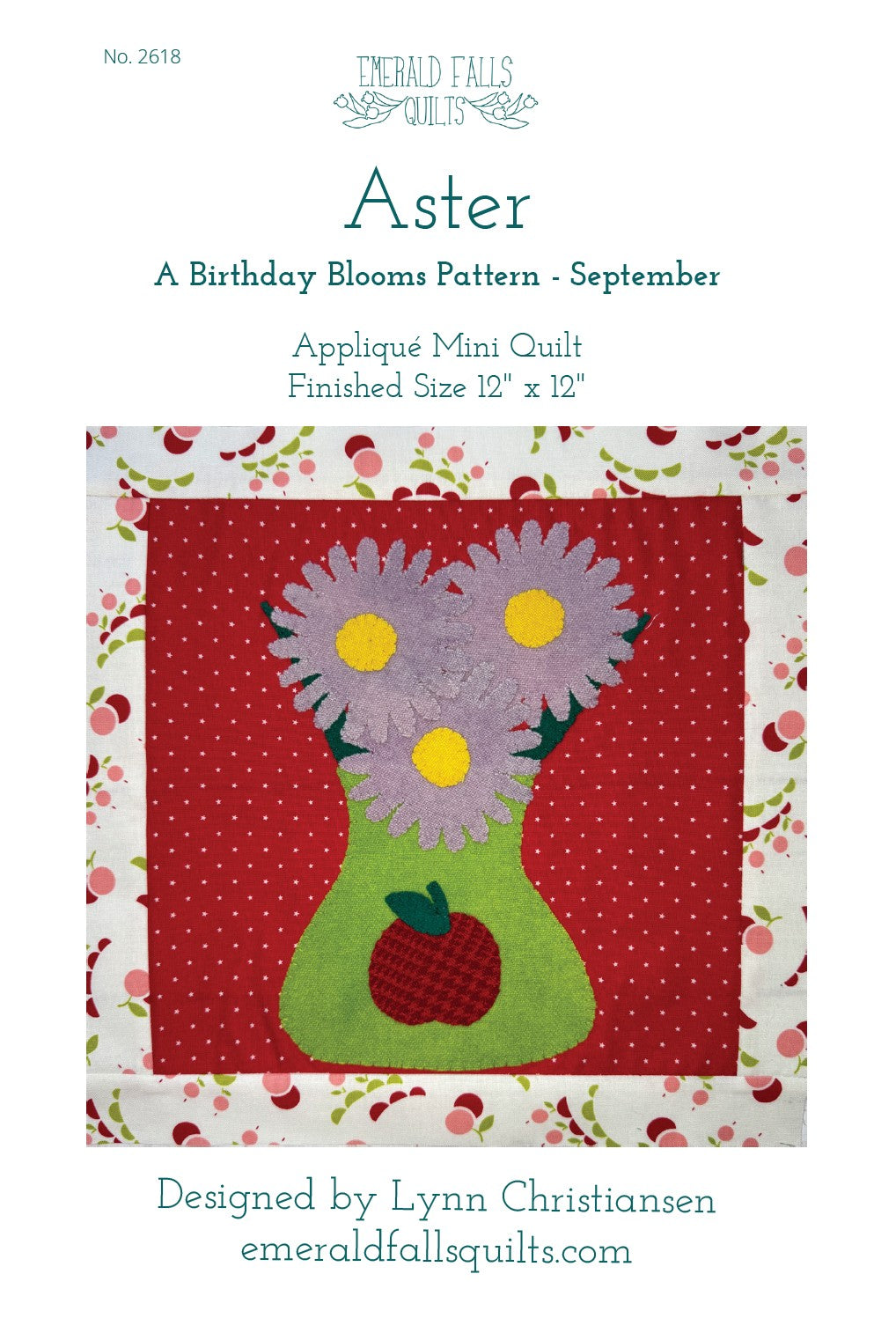 Aster Appliqué Pattern - DIGITAL PDF (Birthday Blooms-September)