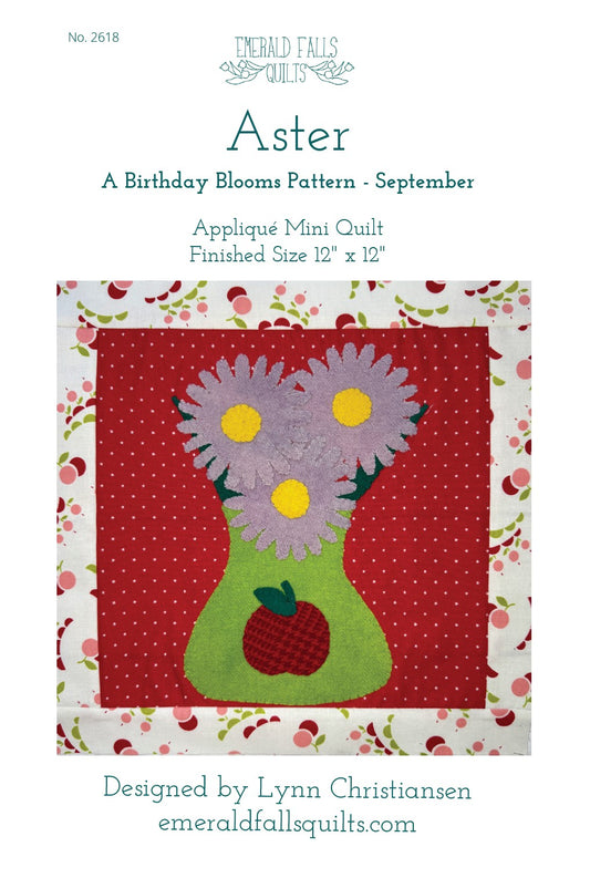 Aster Appliqué Pattern - DIGITAL PDF (Birthday Blooms-September)