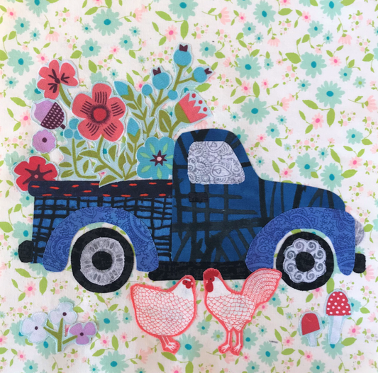 Whatevers! Flower Truck Collage Quilt Pattern by Laura Heine - PAPER